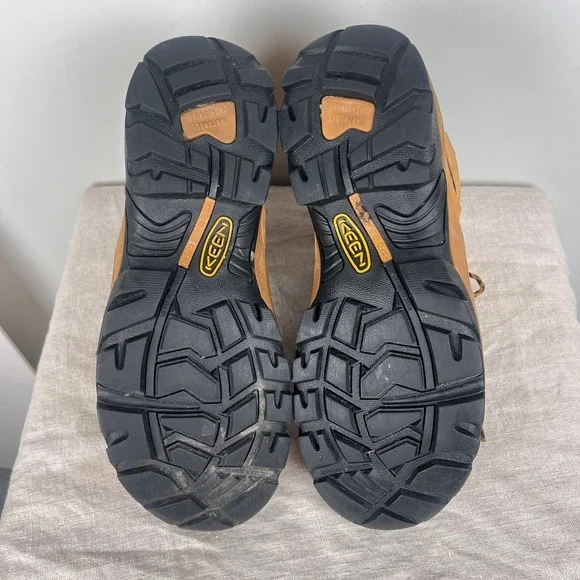 KEEN Mens Waterproof Hiking Boots 12EE Brown Leather Safety Toe READ - Picture 4 of 16